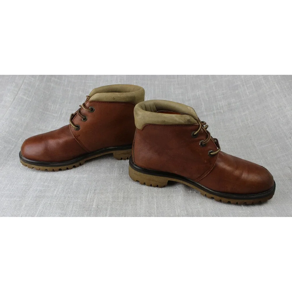 FUBU Vintage Brown Leather Chukka Ankle Boots Mens 5.5 Work‎ Streetwear 8061042